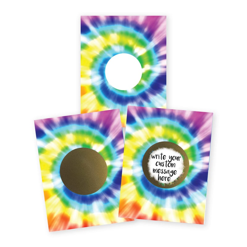 My Scratch Offs - 20 Pack Tie Dye Make Your Own DIY Note Cards & Stickers Ideal for Student Prizes, Teacher Supplies, Small Business and Promo Codes - Image 1